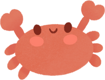 Handdrawn Textured Cute Crab 